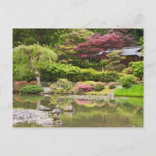 Postal Flores en flor en el Jardín Japonés,