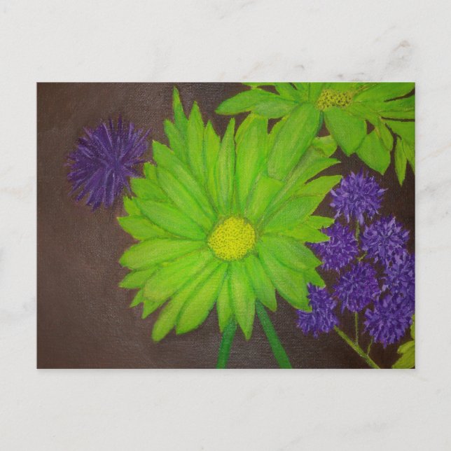 Postal Flores en jardín (Anverso)