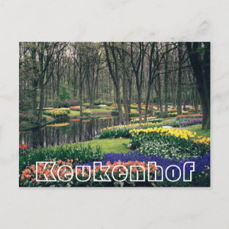 Postal Flores en Keukenhof, bosques y canales