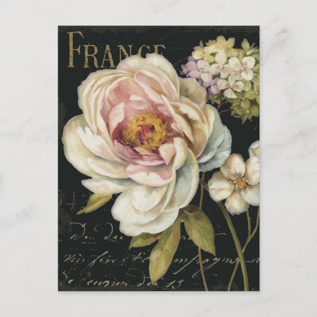 Postal Flores en negro (Anverso)