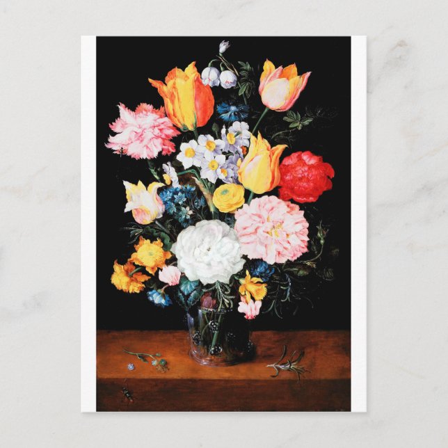 Postal Flores en un barco de vidrio, Jan Brueghel el jove (Anverso)