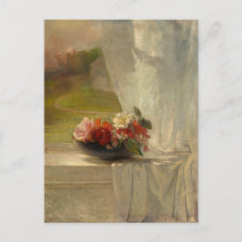 Postal Flores en un borde de ventana de John La Farge