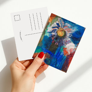 Postal Flores en un jarrón azul   Fritz Schaefler