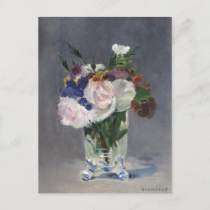 Postal Flores en un jarrón de cristal   Édouard Manet