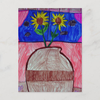 Postal Flores en una bolsa