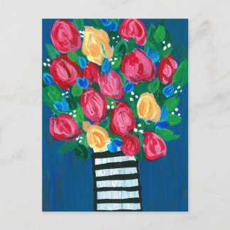 Postal Flores en una bolsa blanca y negra