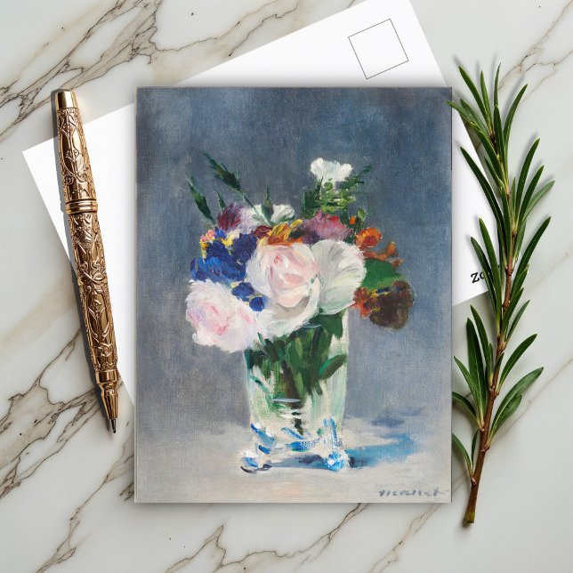 Postal Flores en una bolsa de cristal de Edouard Manet (Subido por el creador)