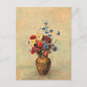Postal Flores en una bolsa de Odilon Redon