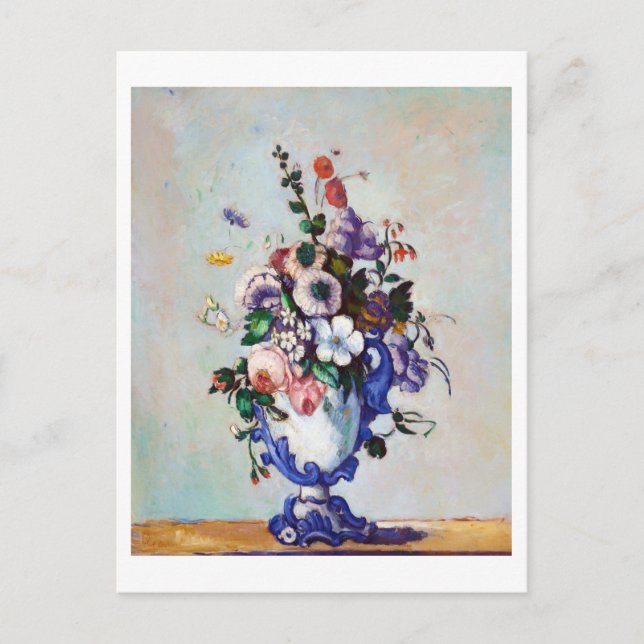 Postal Flores en una verja de Rococo, Paul Cezanne (Anverso)