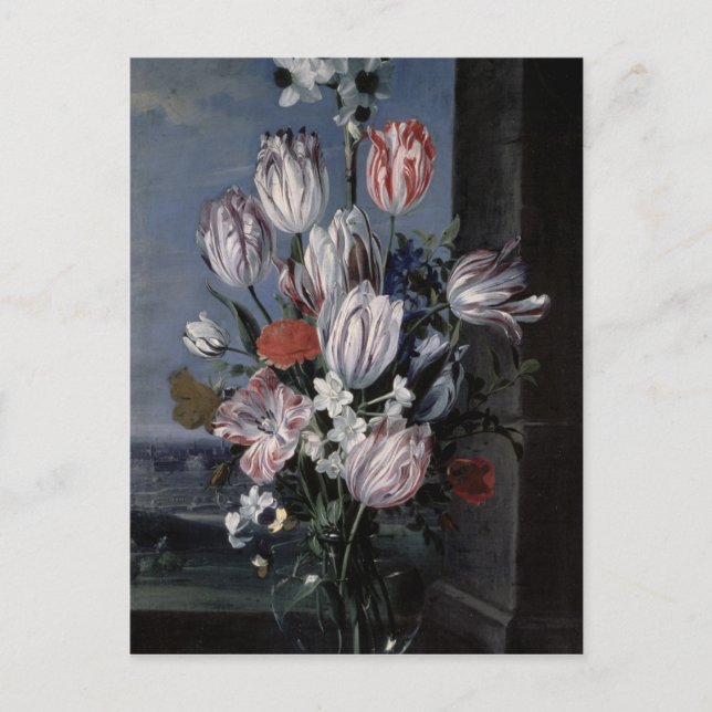 Postal Flores en una vesícula de cristal, 1652 (Anverso)