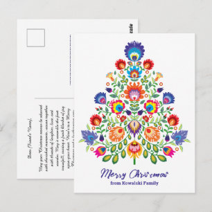 Postal Flores Encantadas: Un Tapiz Yuletide de Folclore