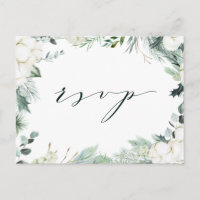 Flores Evergreen y Cotton Elegante Boda RSVP