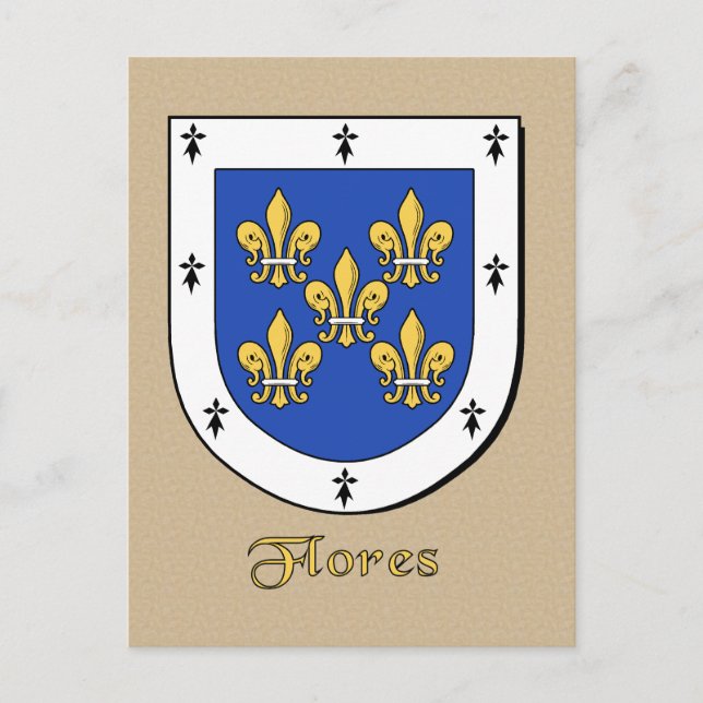 Postal Flores Family Heraldic Shield (Anverso)