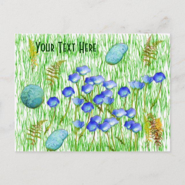 Postal Flores Ferns Pintando Personalizable Postcard (Anverso)