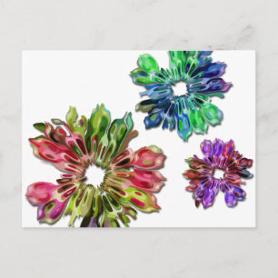 Postal flores fractales abstractas 2D