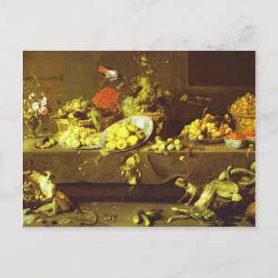 Postal Flores, frutas y verduras de Frans Snyders