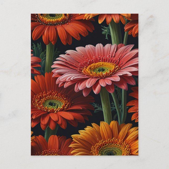 Postal flores gerbera (Anverso)