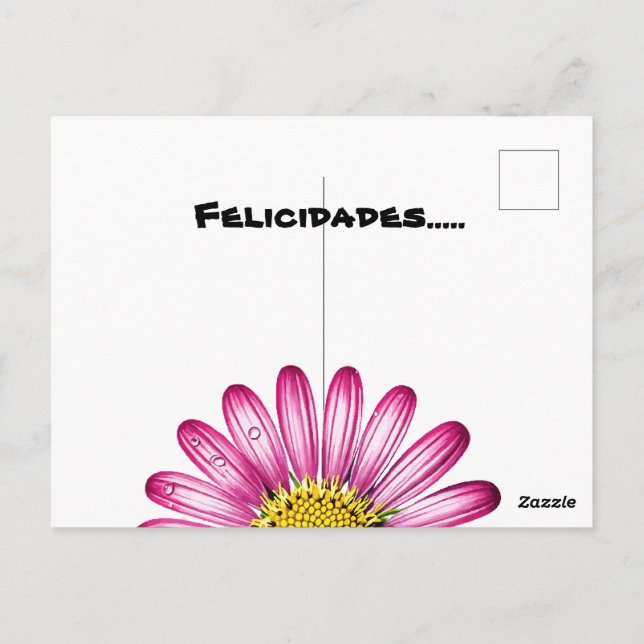 Postal flores gérbera (Reverso)