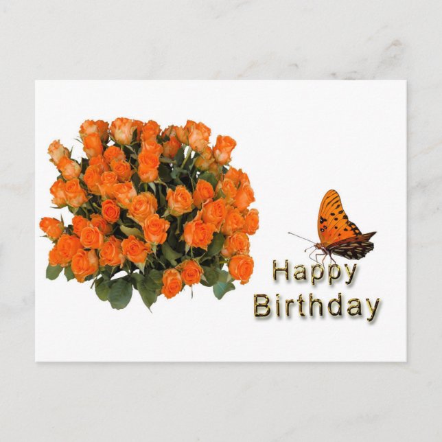 Postal Flores Mariposa de Cumpleaños  (Anverso)
