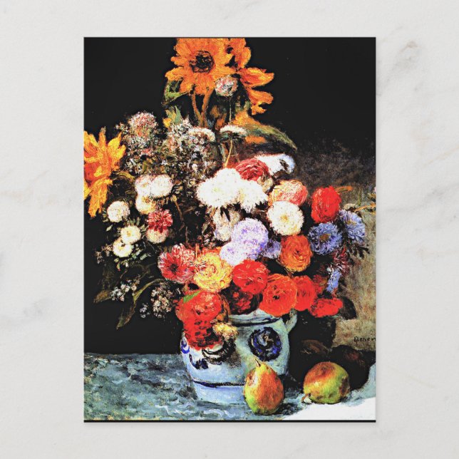 Postal Flores mixtas en una olla de terracota, (Anverso)