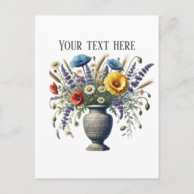Postal Flores mixtas lindas personalizables (Anverso)