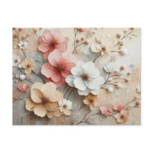 Flores modernas de color beige-rosado