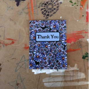 Postal Flores moradas de margarita