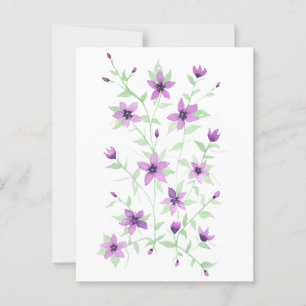 Postal Flores moradas en el vino