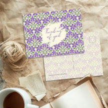 Flores Moradas Ilustradas Patrón Botánico