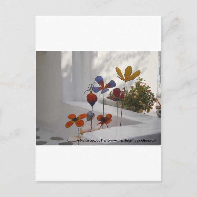 Postal Flores-Mykonos, Grecia (Anverso)