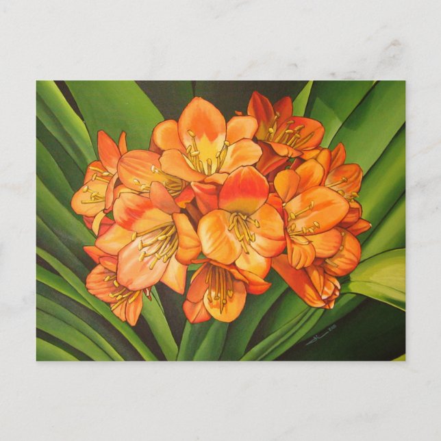 Postal Flores naranjas (Anverso)