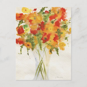Postal Flores Naranjas amarillas