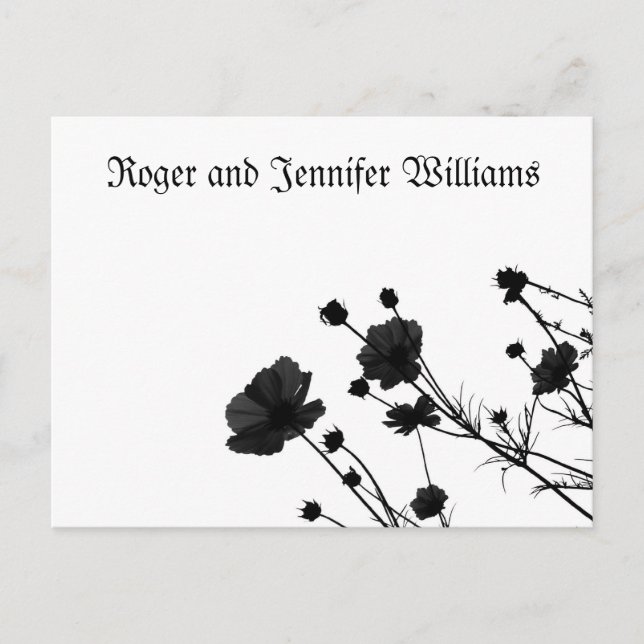 Postal Flores negras en flor - Gracias (Anverso)