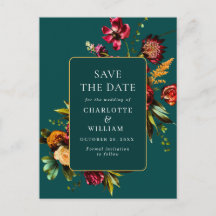 Flores Nouveau Save the Date Boda Código QR