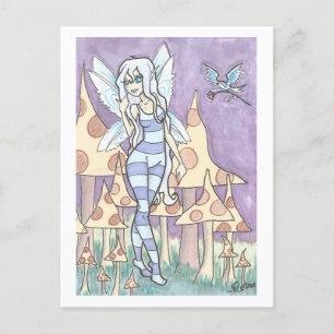 Postal Flores para Fae Fae Fate + Bird Fantasy Art Print