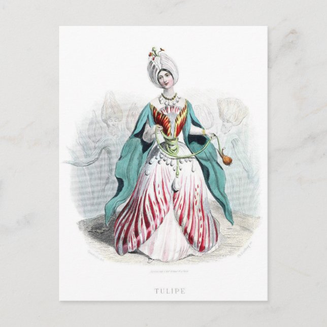 Postal Flores personificadas (Anverso)