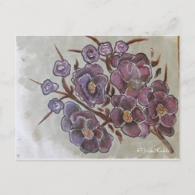Postal Flores pintadas de Frida Kahlo (Anverso)