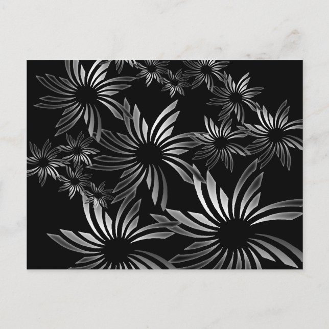 Postal Flores plateadas (Anverso)