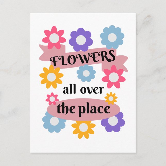 Postal Flores por todo el lugar (Anverso)