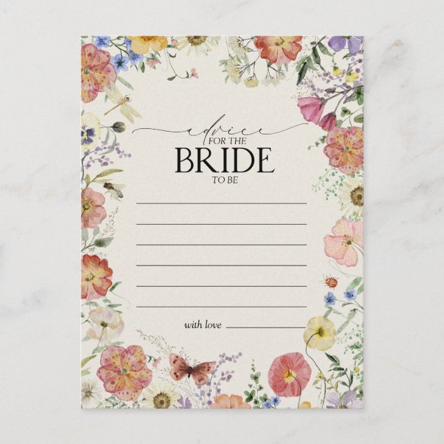 Postal Flores Prensadas: Consejos para la Novia (Anverso)