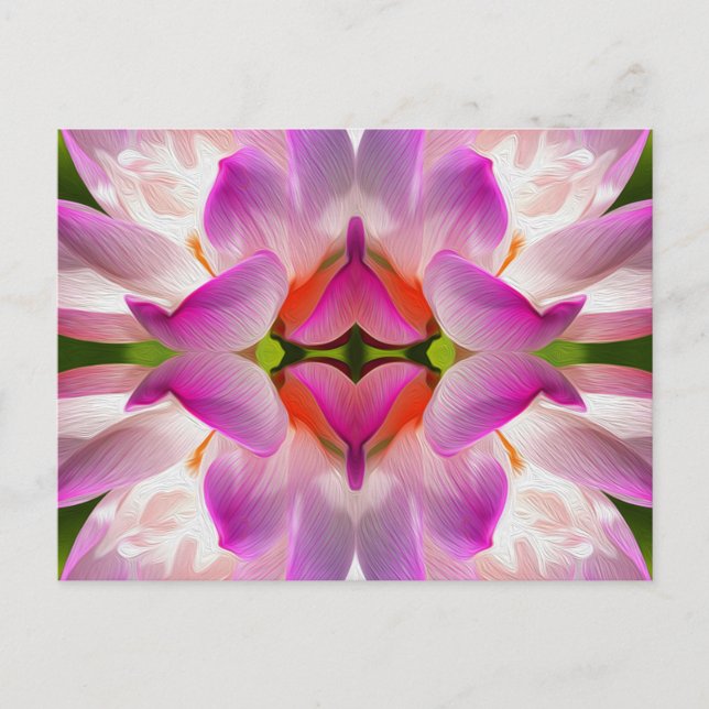 Postal FLORES PURPLE - Arte Fractal - (Anverso)