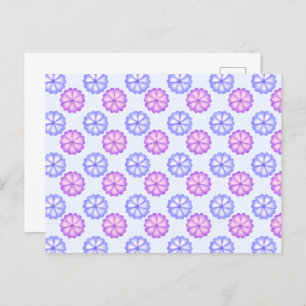 Postal Flores Púrpura Y Azul