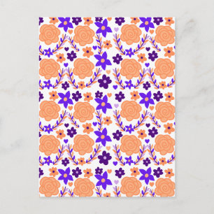 Postal Flores Purpura y Naranja