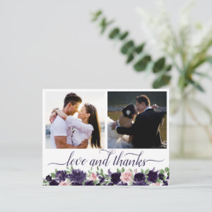 Postal Flores   Púrpura y rosa 2 Foto Gracias