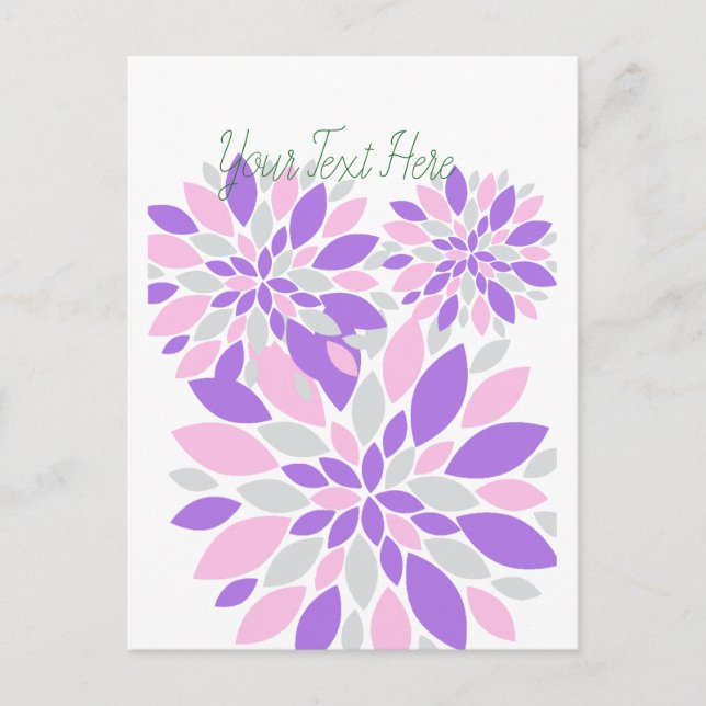 Postal Flores púrpuras de Petals mágicos (Anverso)