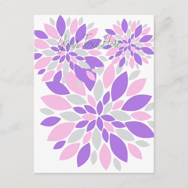 Postal Flores púrpuras de Petals mágicos (Anverso)