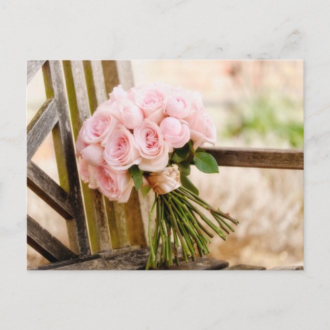 Postal Flores | Ramo de Rosas Rosadas (Anverso)