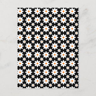 Postal Flores retro en colores de Halloween