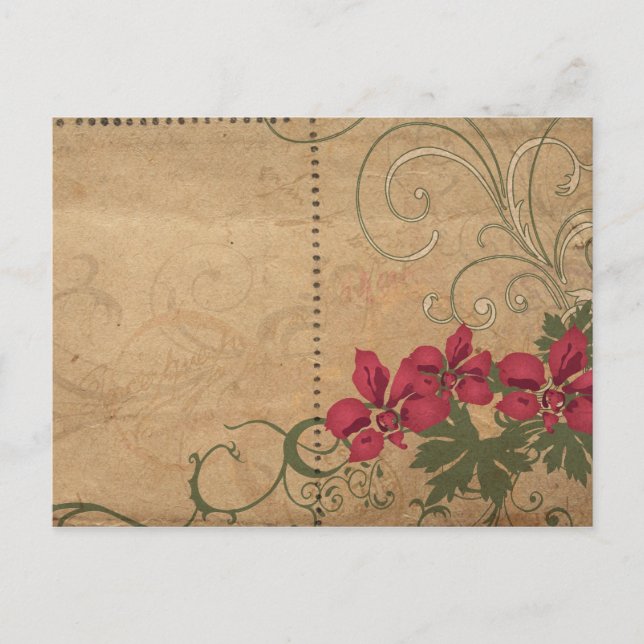 Postal Flores retro Postcard (Anverso)