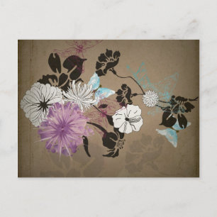 Postal Flores retro Postcard